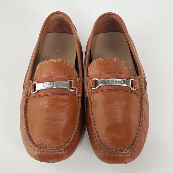 LACOSTE Men\'s Ansted Craft Tan Leather Loafer Driving Shoes Size 11.5 main image 4